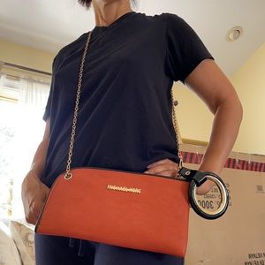 Micheal Kors Rust/Orange Cross Body Bag w/ Pouch